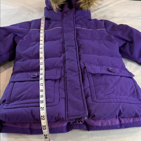 Echo red Girls' Down Jacket with Faux Fur Trim Hood, Girls, Size L 11/12 - Picture 10 of 14